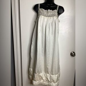 Vintage Bert Yelin for Iris Elegant White Crochet-Trim Nightgown S